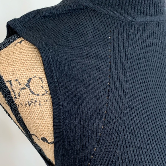 WHBM womens sleeveless ribbed turtleneck sweater black size small - Picture 8 of 12